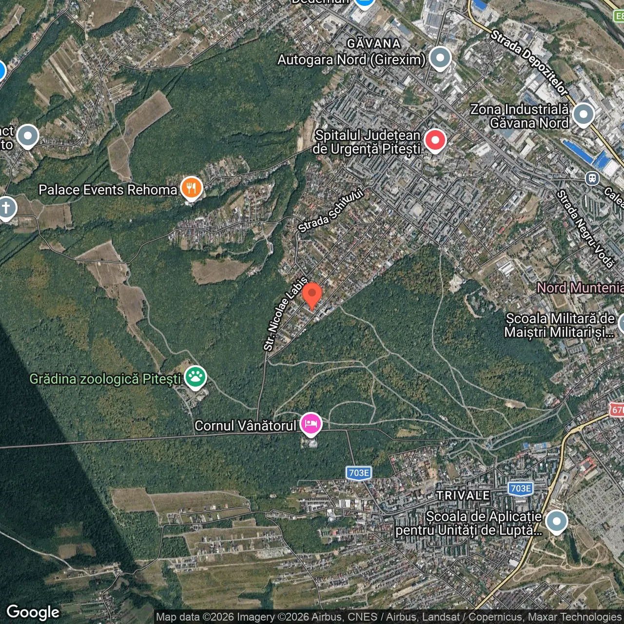 Poza harta hybrid, zoom 14, adresa str. Petre Ispirescu, nr. 66, bloc M3, Pitești, , judetul