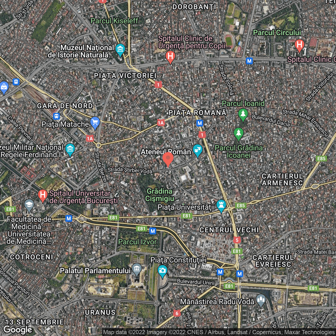 Poza harta hybrid, zoom 14, adresa Stirbei Voda 20, Bucuresti, judetul Bucuresti Ilfov