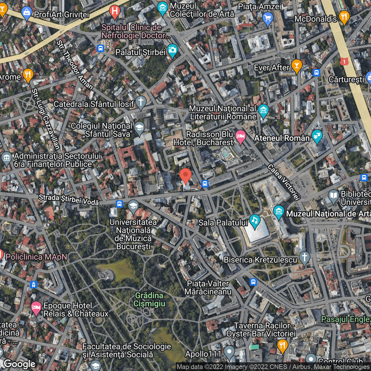 Poza harta hybrid, zoom 16, adresa Stirbei Voda 20, Bucuresti, judetul Bucuresti Ilfov