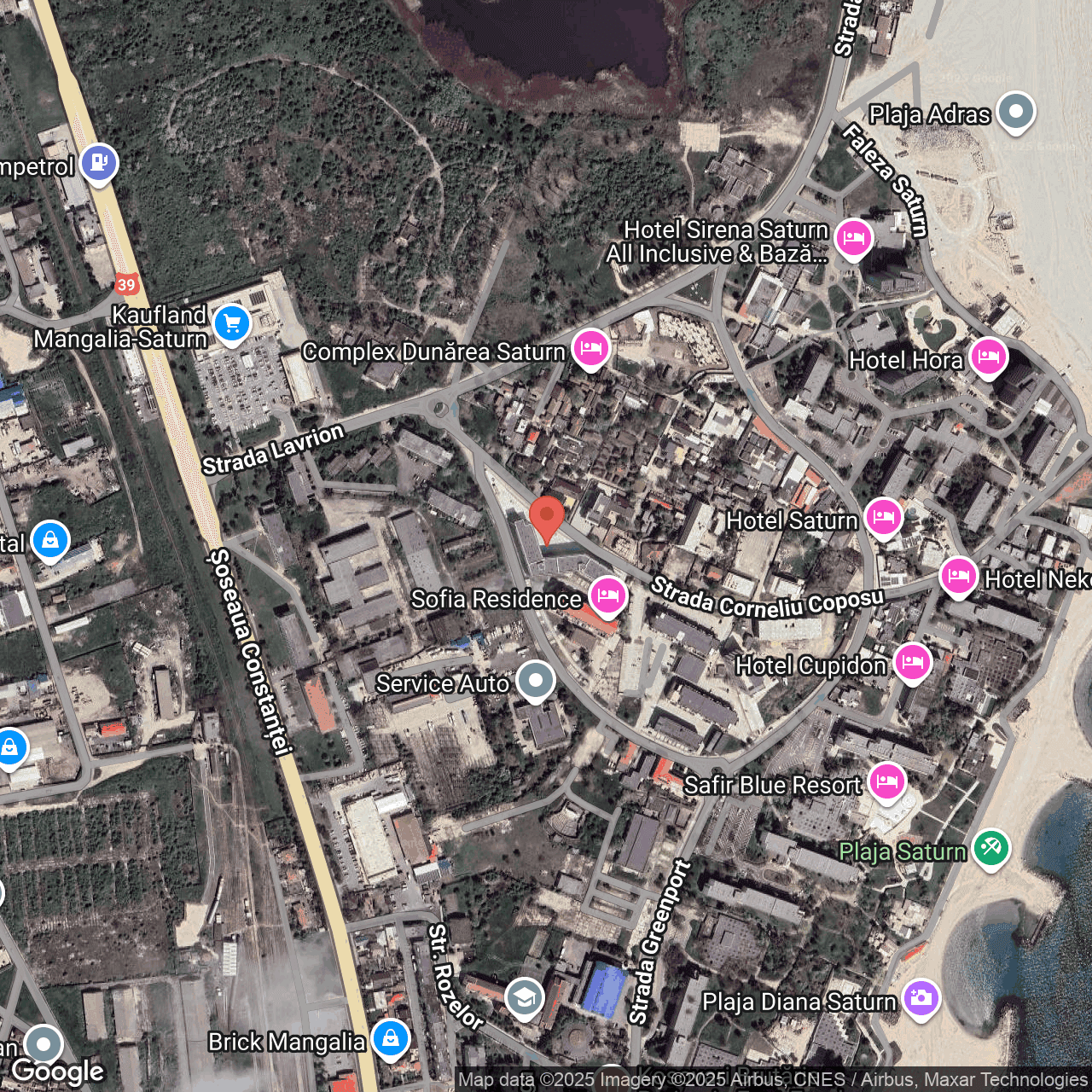 Poza harta hybrid, zoom 16, adresa Ansamblu Sunshine SATURN Mangalia Constanta, , judetul