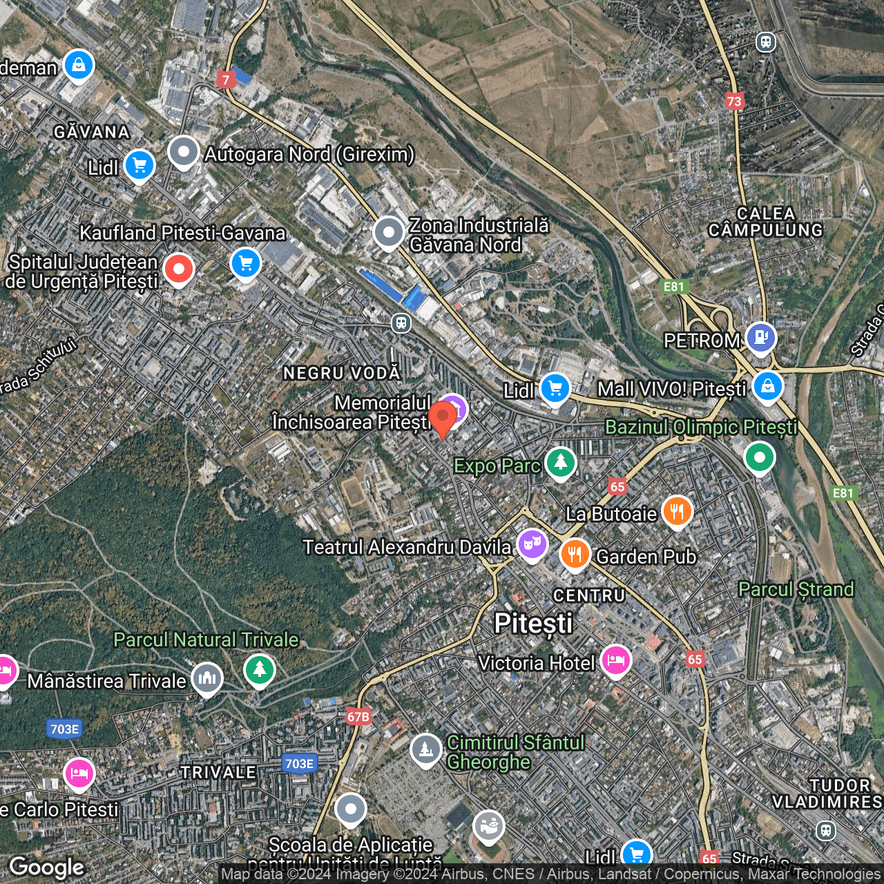 Poza harta hybrid, zoom 14, adresa Pitești, Str. Str. Negru Vodă, nr. 30, , judetul