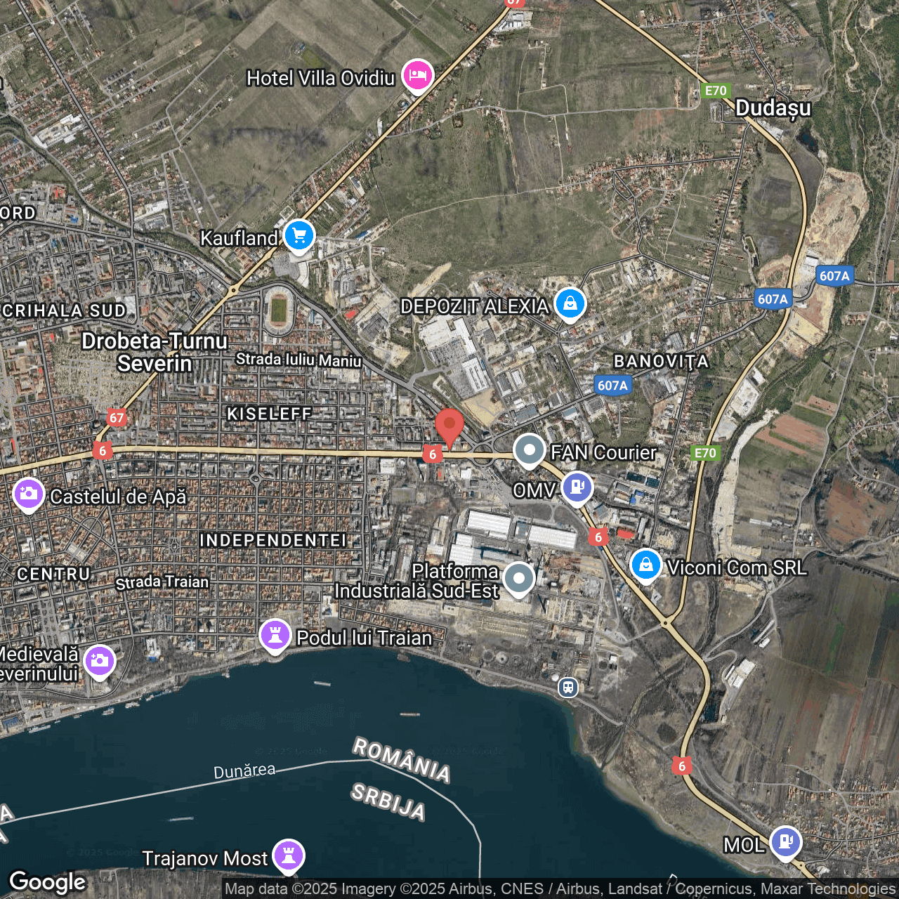 Poza harta hybrid, zoom 14, adresa Drobeta-Tumu Severin, Str Petre Sergescu, Nr. 1, , judetul