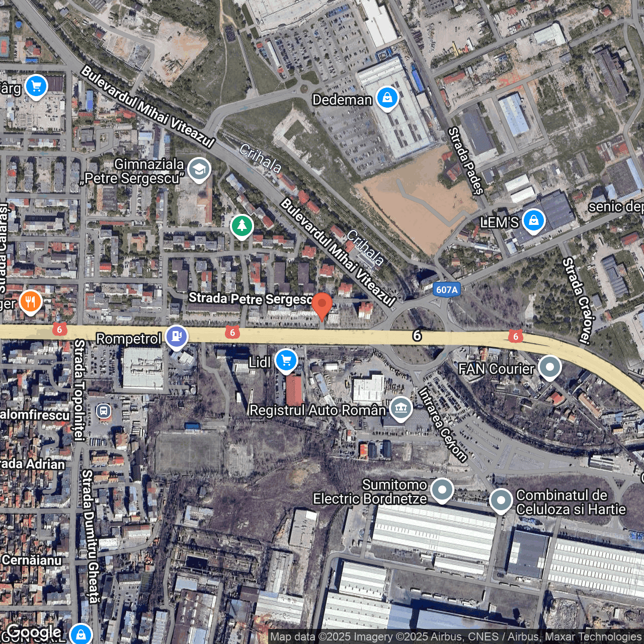 Poza harta hybrid, zoom 16, adresa Drobeta-Tumu Severin, Str Petre Sergescu, Nr. 1, , judetul