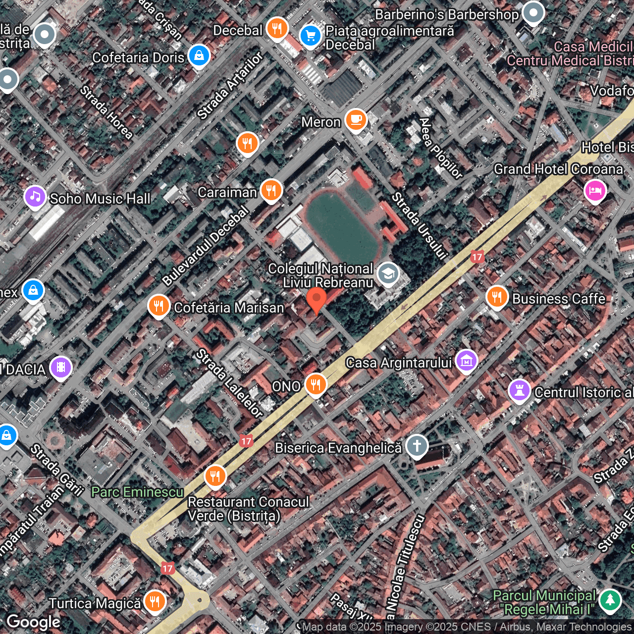 Poza harta hybrid, zoom 16, adresa Bistrita, str. Zimbrului nr. 7, , judetul