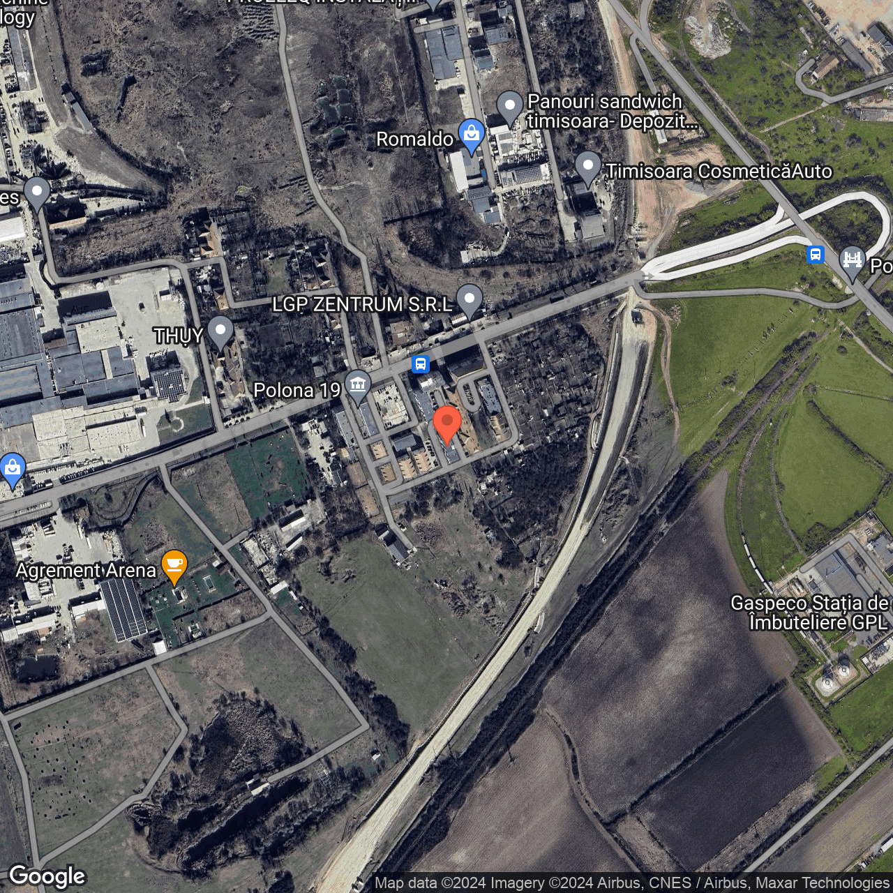 Poza harta hybrid, zoom 16, adresa Timisoara, str. Polona nr.2, , judetul