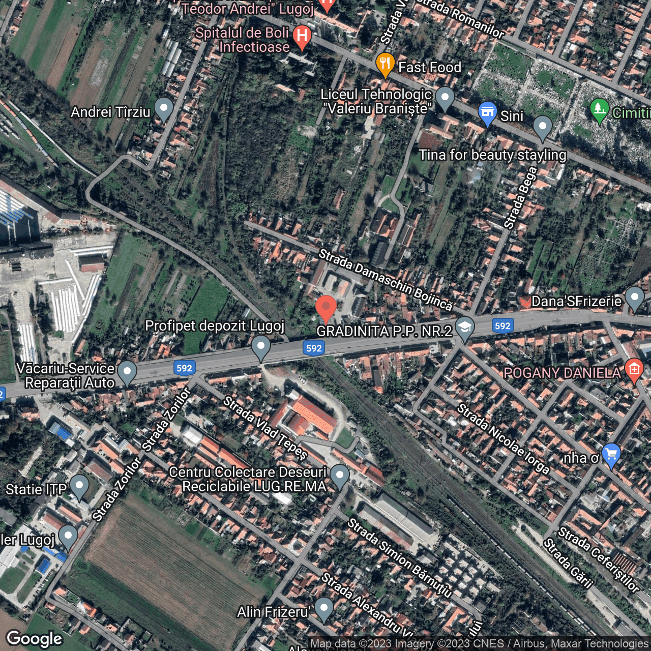 Poza harta hybrid, zoom 16, adresa Strada Damaschin Bojinca Lugoj, , judetul