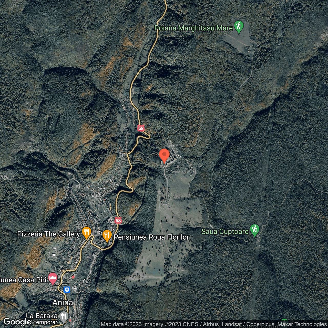 Poza harta hybrid, zoom 14, adresa Anina, , judetul