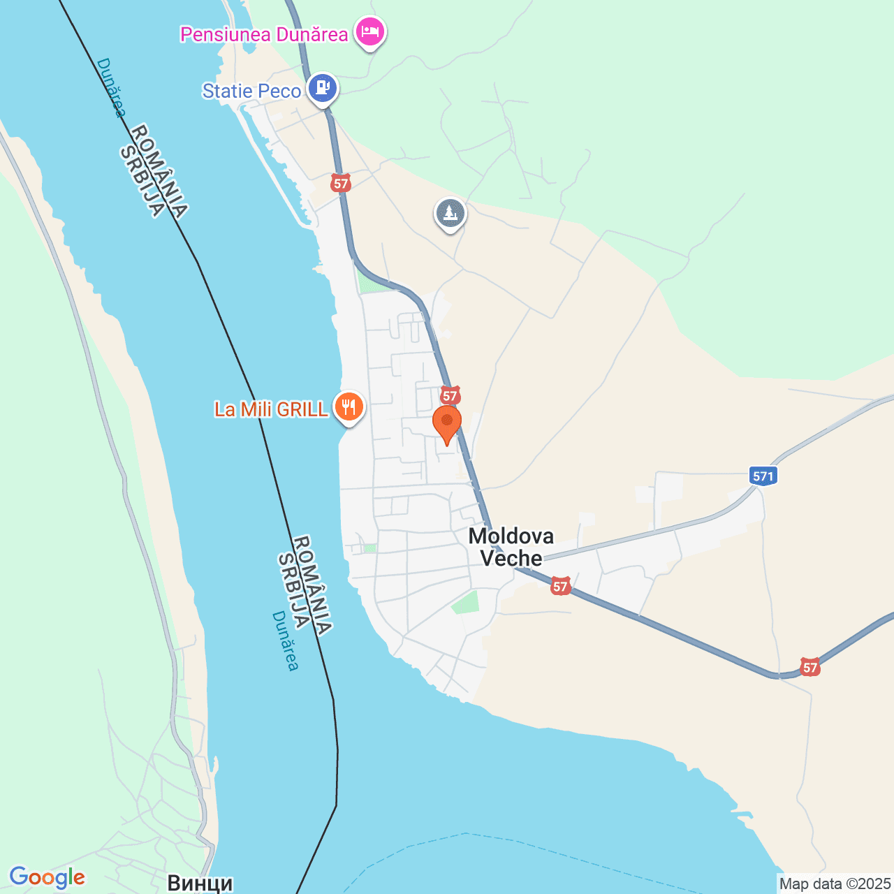 Poza harta streetview, zoom 14, adresa  Moldova Veche, jud. Caras-Severin, , judetul