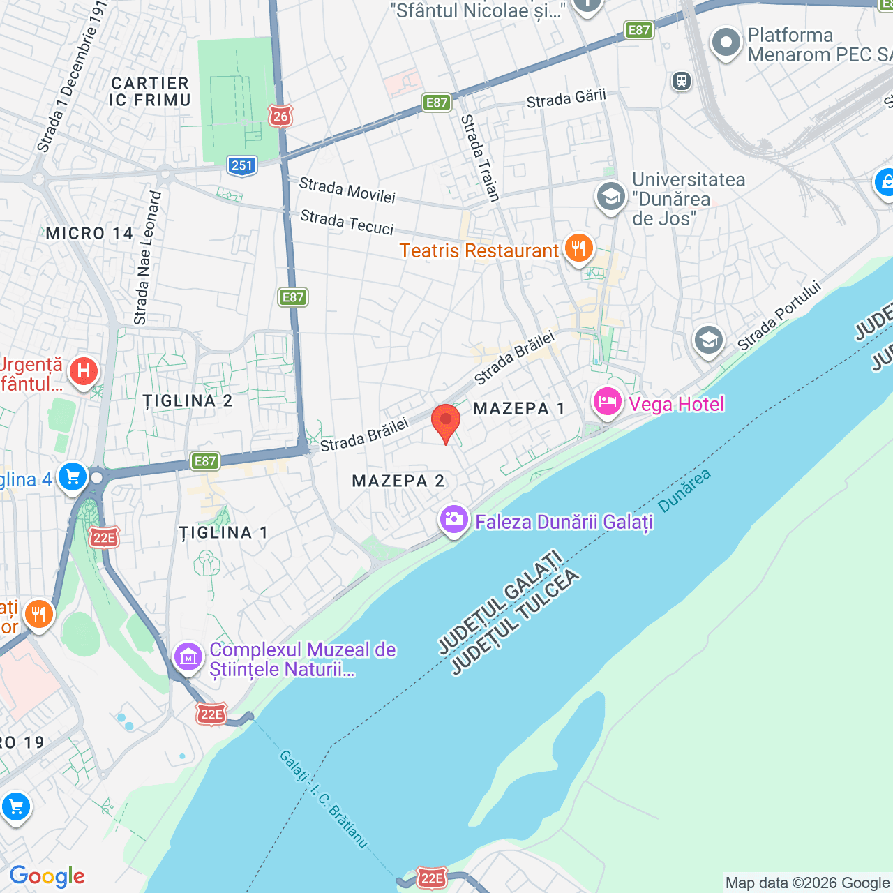 Poza harta streetview, zoom 14, adresa Galati, str. Constantin Brancoveanu, nr. 5, , judetul