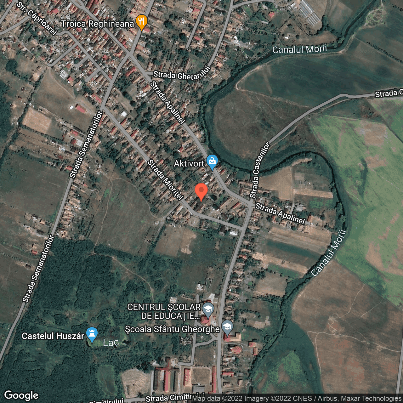 Poza harta hybrid, zoom 16, adresa Mioritei 8, Reghin, judetul Mures