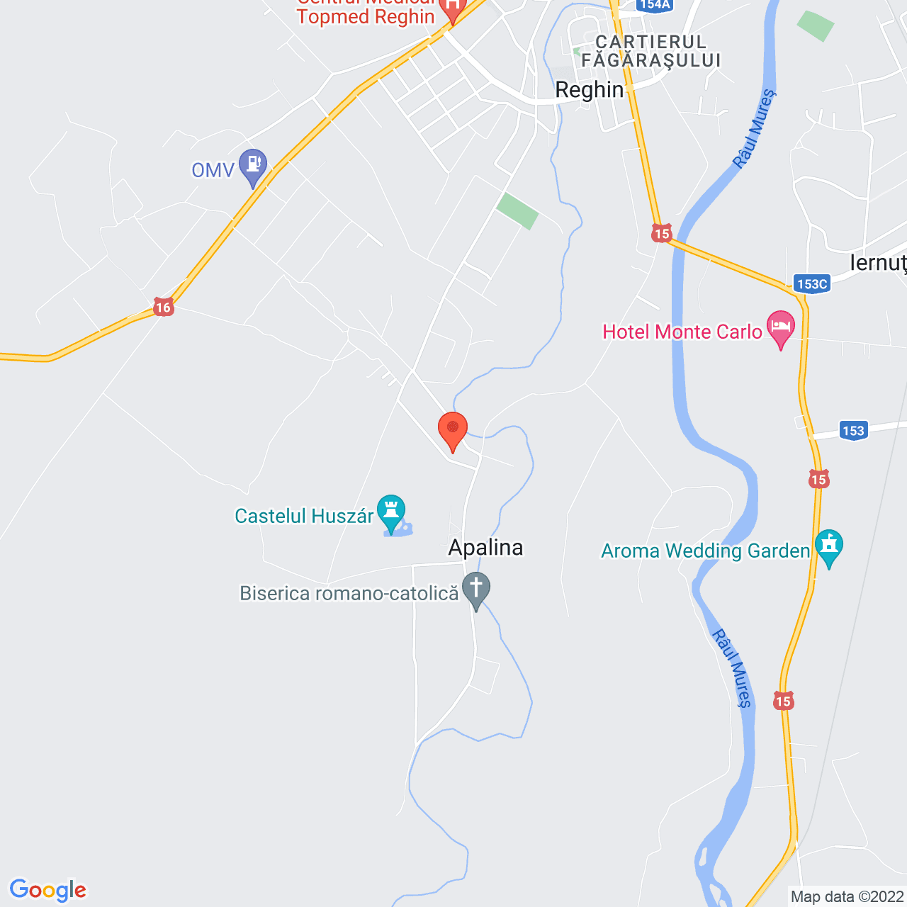 Poza harta streetview, zoom 14, adresa Mioritei 8, Reghin, judetul Mures