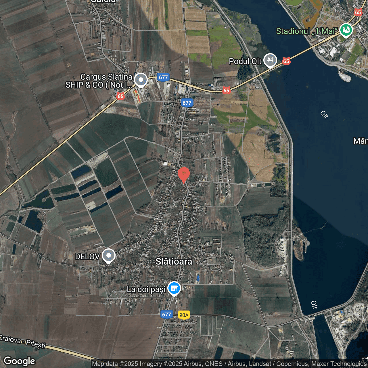 Poza harta hybrid, zoom 14, adresa Slatioara str. Unirii nr. 50, jud. Olt, , judetul