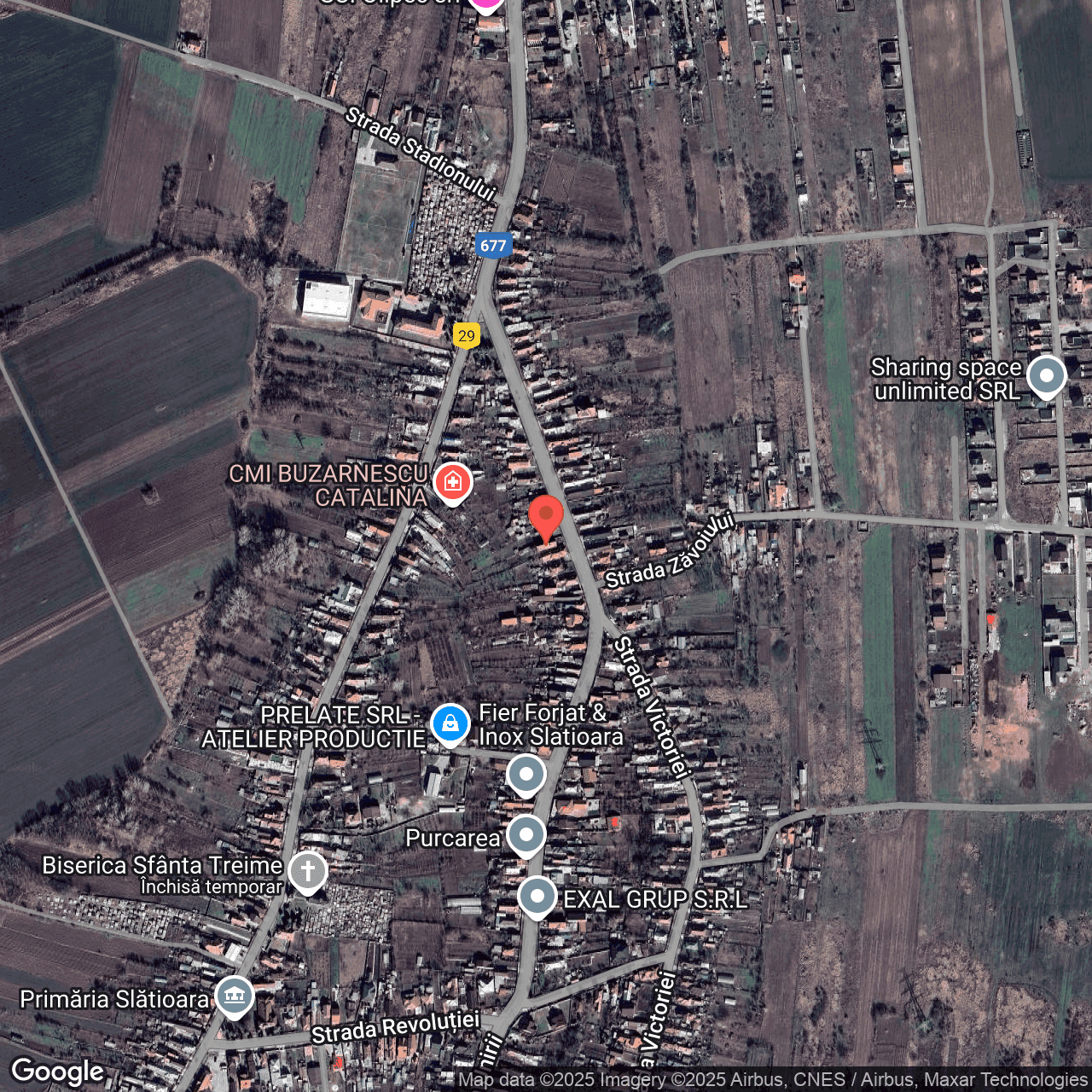 Poza harta hybrid, zoom 16, adresa Slatioara str. Unirii nr. 50, jud. Olt, , judetul