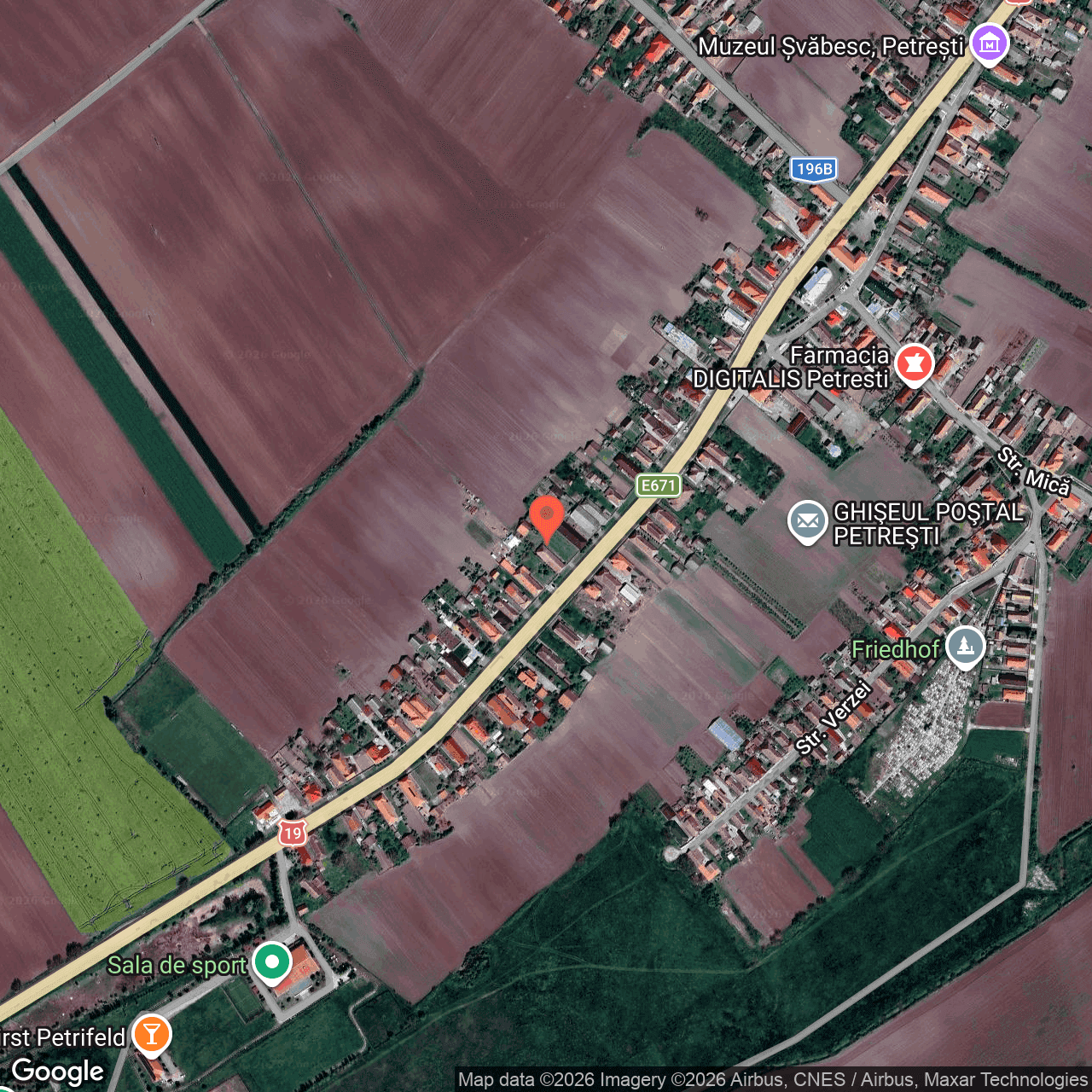 Poza harta hybrid, zoom 16, adresa Petrești, nr. 48 Satu Mare, , judetul