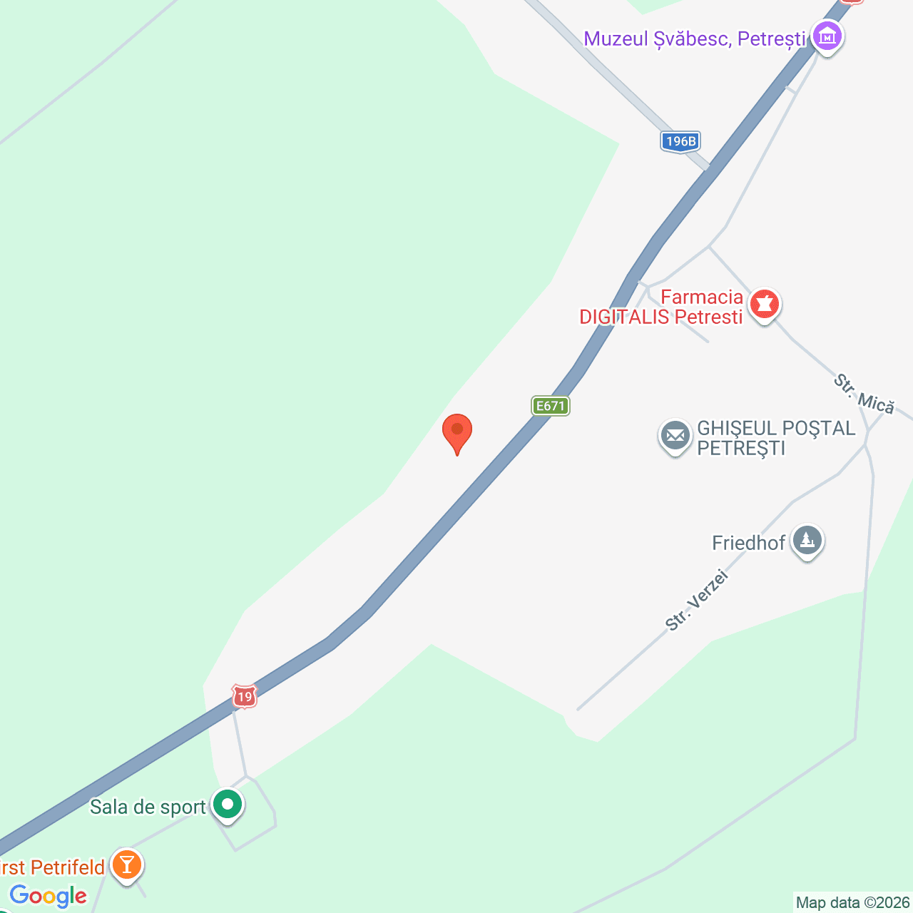 Poza harta streetview, zoom 16, adresa Petrești, nr. 48 Satu Mare, , judetul