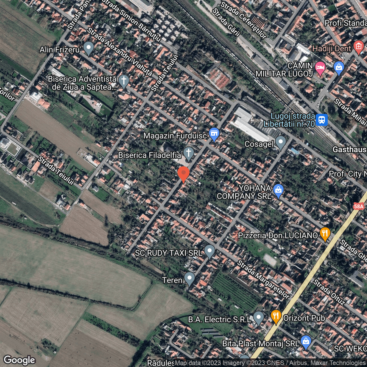 Poza harta hybrid, zoom 16, adresa Lugoj, str. Muresului, nr. 33, , judetul