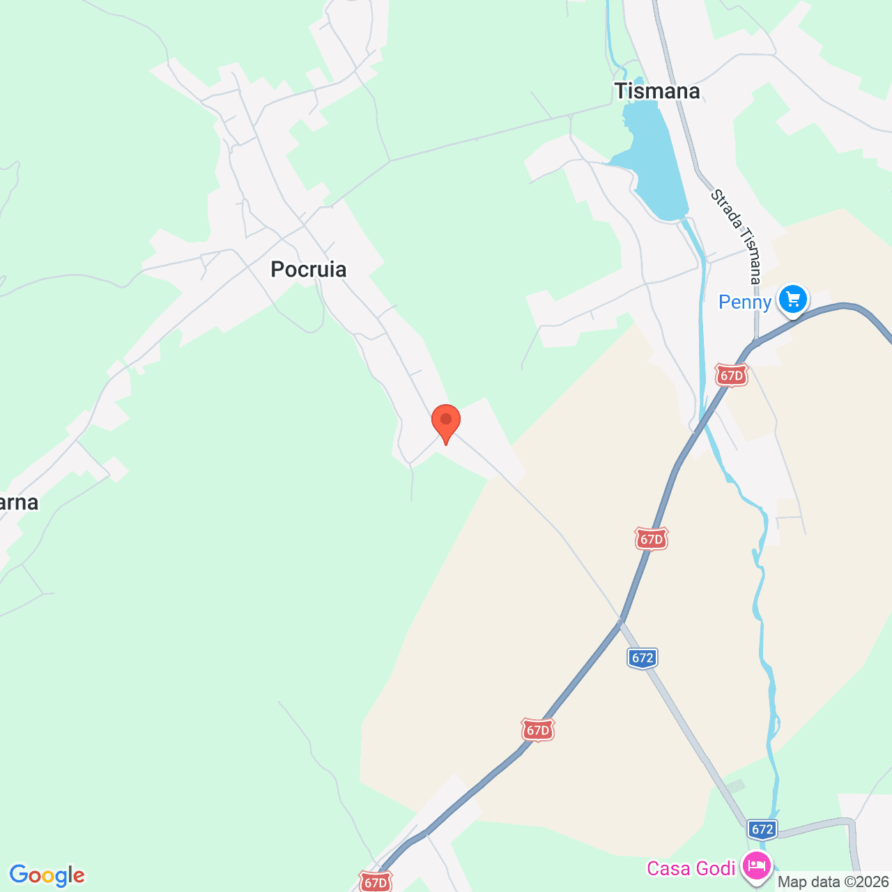 Poza harta streetview, zoom 14, adresa Pocruia, oras Tismana, jud Gorj, , judetul