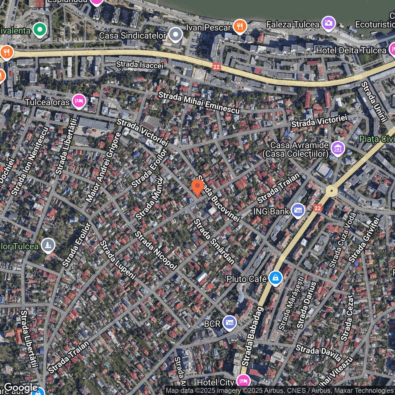 Poza harta hybrid, zoom 16, adresa strada Trandafirilor nr. 26 Tulcea, , judetul