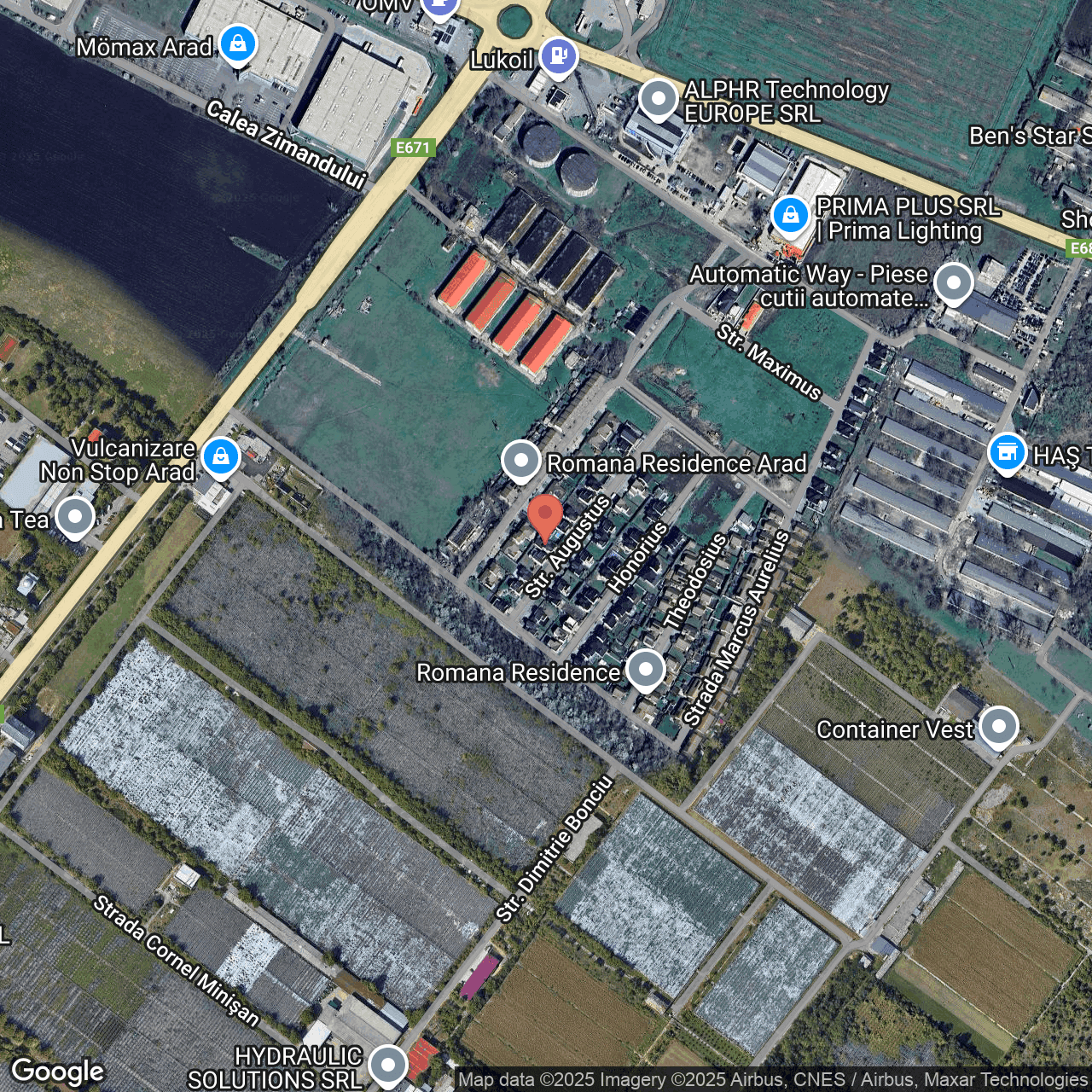 Poza harta hybrid, zoom 16, adresa Arad, strada Augustus nr.13, , judetul