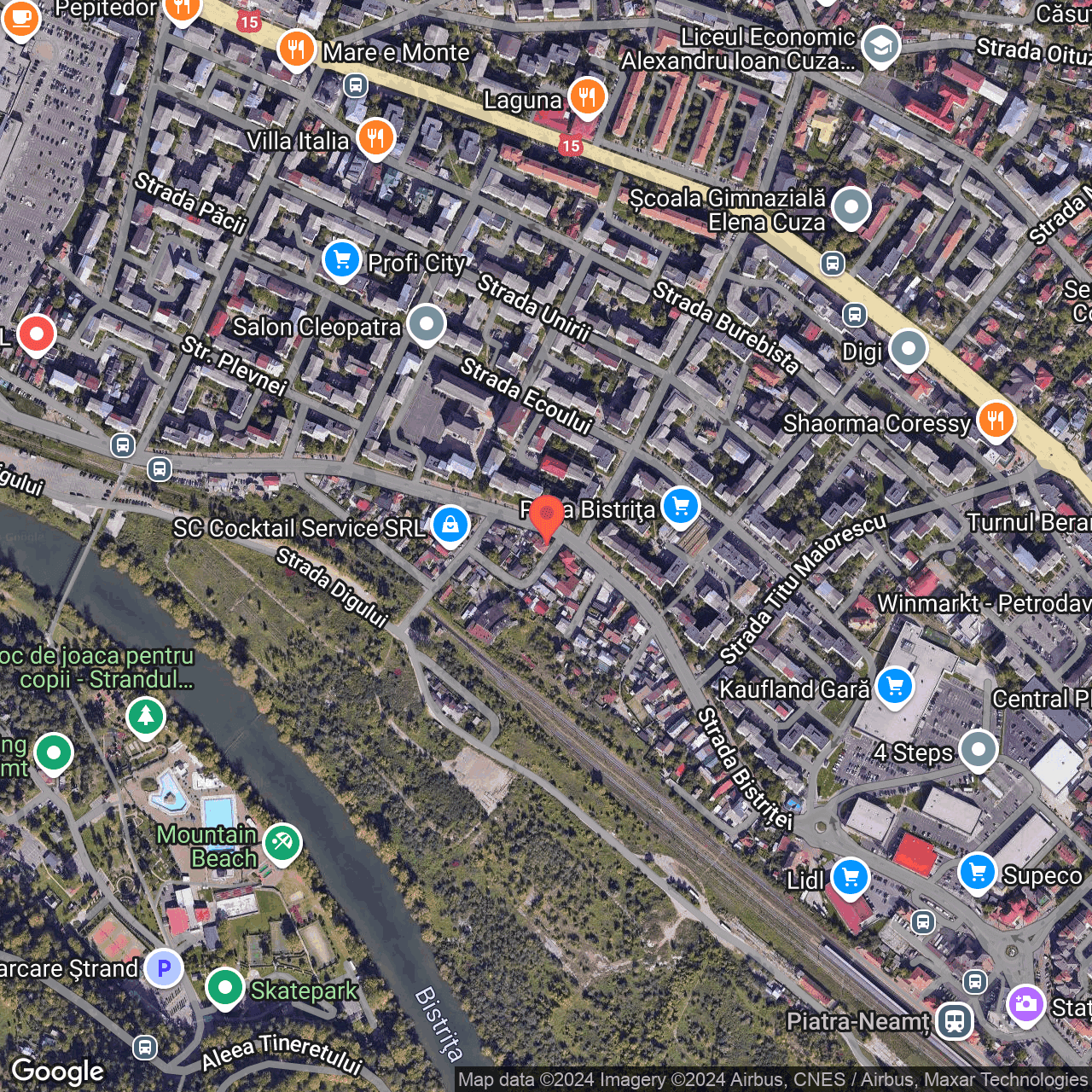 Poza harta hybrid, zoom 16, adresa Piatra Neamț, Str. Bistriței nr. 55, , judetul