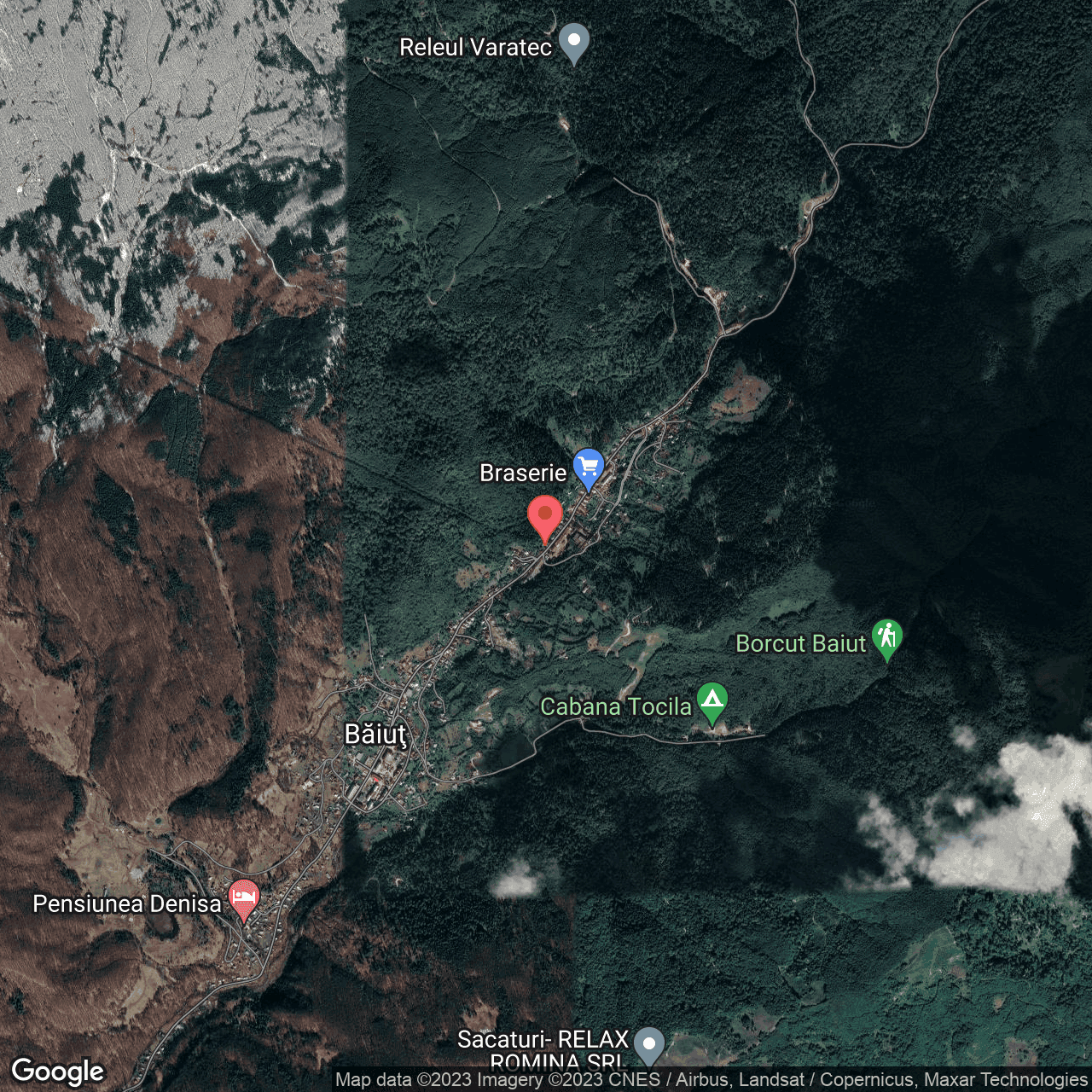 Poza harta hybrid, zoom 14, adresa Baiut Maramures, , judetul