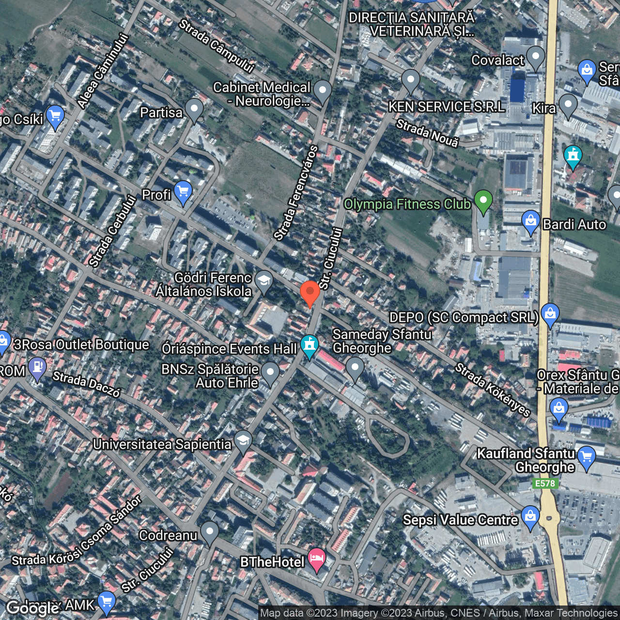 Poza harta hybrid, zoom 16, adresa Str. Ciucului 89, Sfântu Gheorghe , , judetul