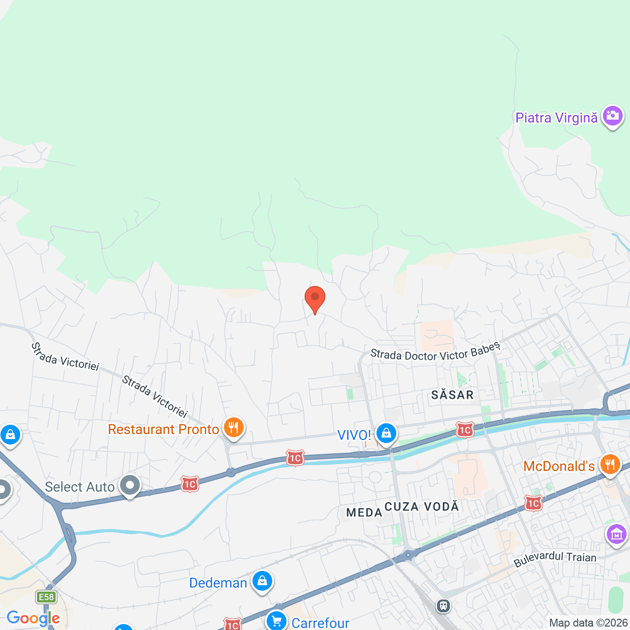Poza harta streetview, zoom 14, adresa Baia Mare, str. Grigore Ureche, nr, 25A, jud. Maramureș, , judetul