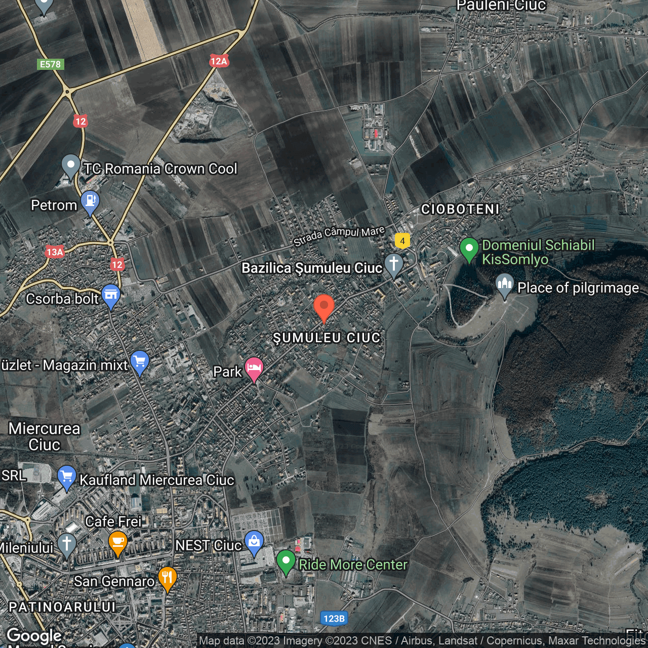 Poza harta hybrid, zoom 14, adresa Miercurea-Ciuc, str.Szek, nr.102, , judetul