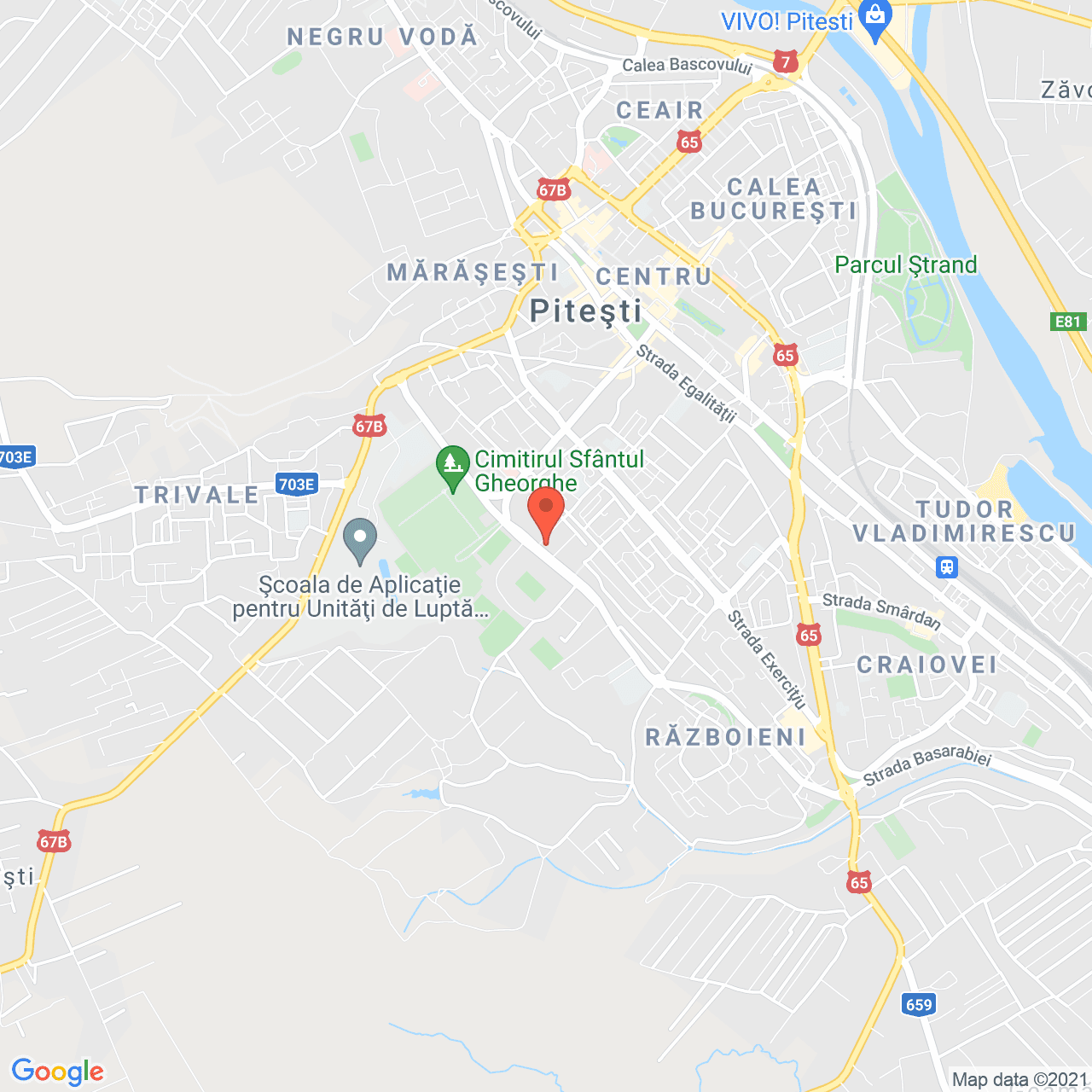 Poza harta streetview, zoom 14, adresa Strada Nicolae Dobrin 3, Pitesti, judetul Arges