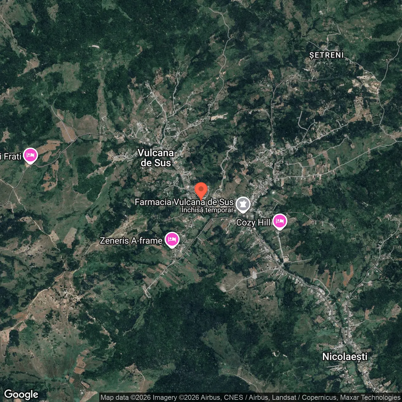 Poza harta hybrid, zoom 14, adresa Vulcana de Sus, Judet Dambovita, , judetul