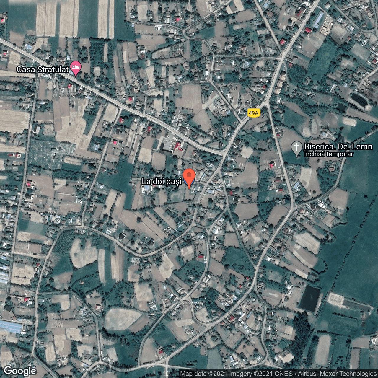 Poza harta hybrid, zoom 16, adresa Baluseni, Baluseni, judetul Botosani