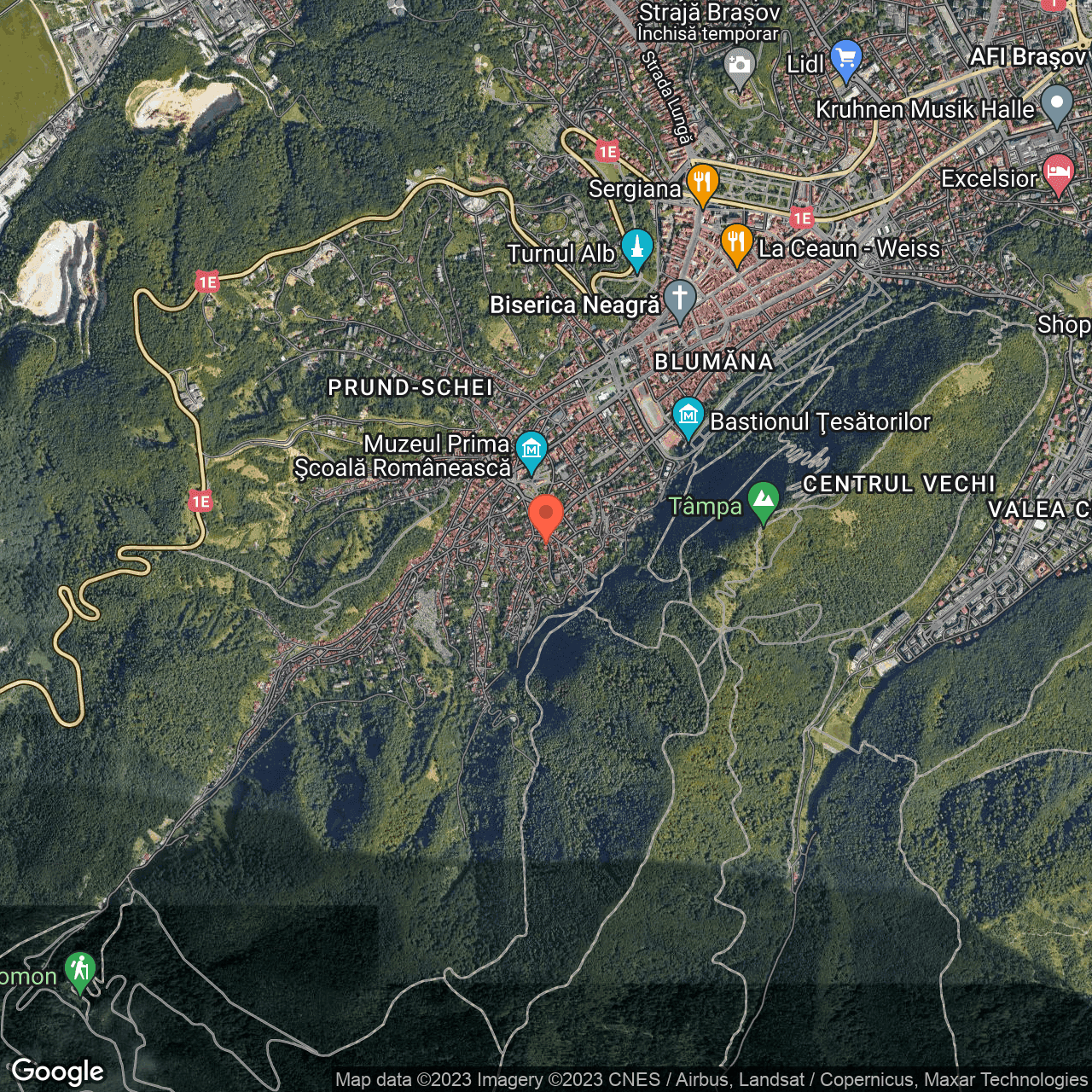 Poza harta hybrid, zoom 14, adresa Strad Tibles nr 8 Brasov, , judetul