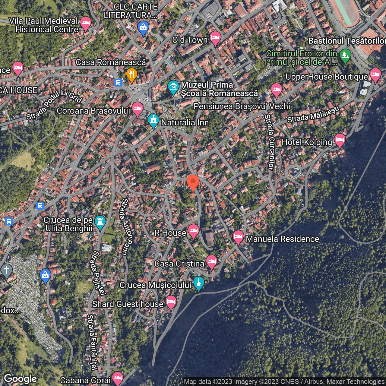 Poza harta hybrid, zoom 16, adresa Strad Tibles nr 8 Brasov, , judetul