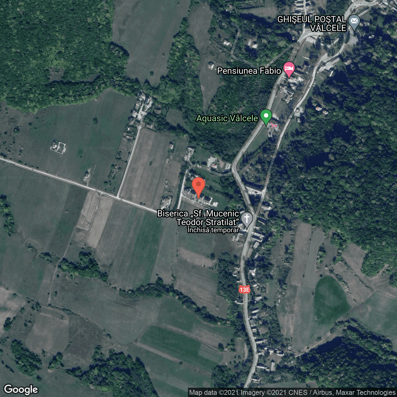 Poza harta hybrid, zoom 16, adresa Valcele, judetul Covasna