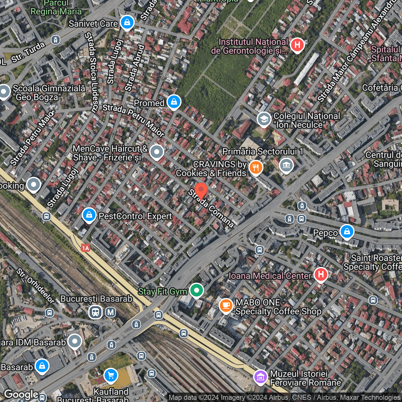 Poza harta hybrid, zoom 16, adresa Bucuresti, Sectorul 1, Str. Comana, nr.11, , judetul