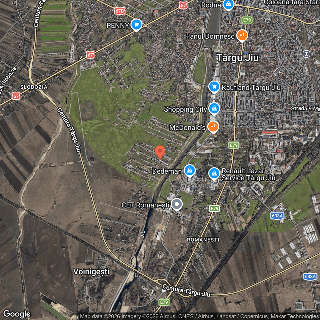 Poza harta hybrid, zoom 14, adresa Tg. Jiu, str. Panduri, nr. 181, jud. Gorj, , judetul