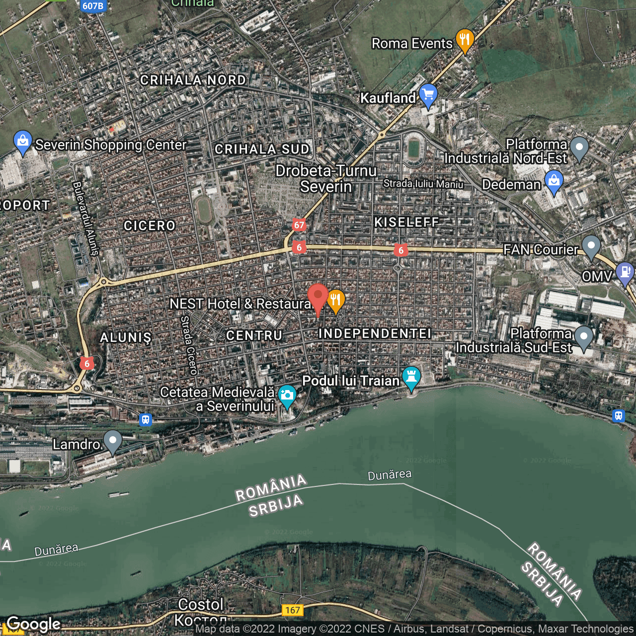 Poza harta hybrid, zoom 14, adresa Matei Vasilescu nr.12, Drobeta-Turnu Severin, judetul Mehedinti