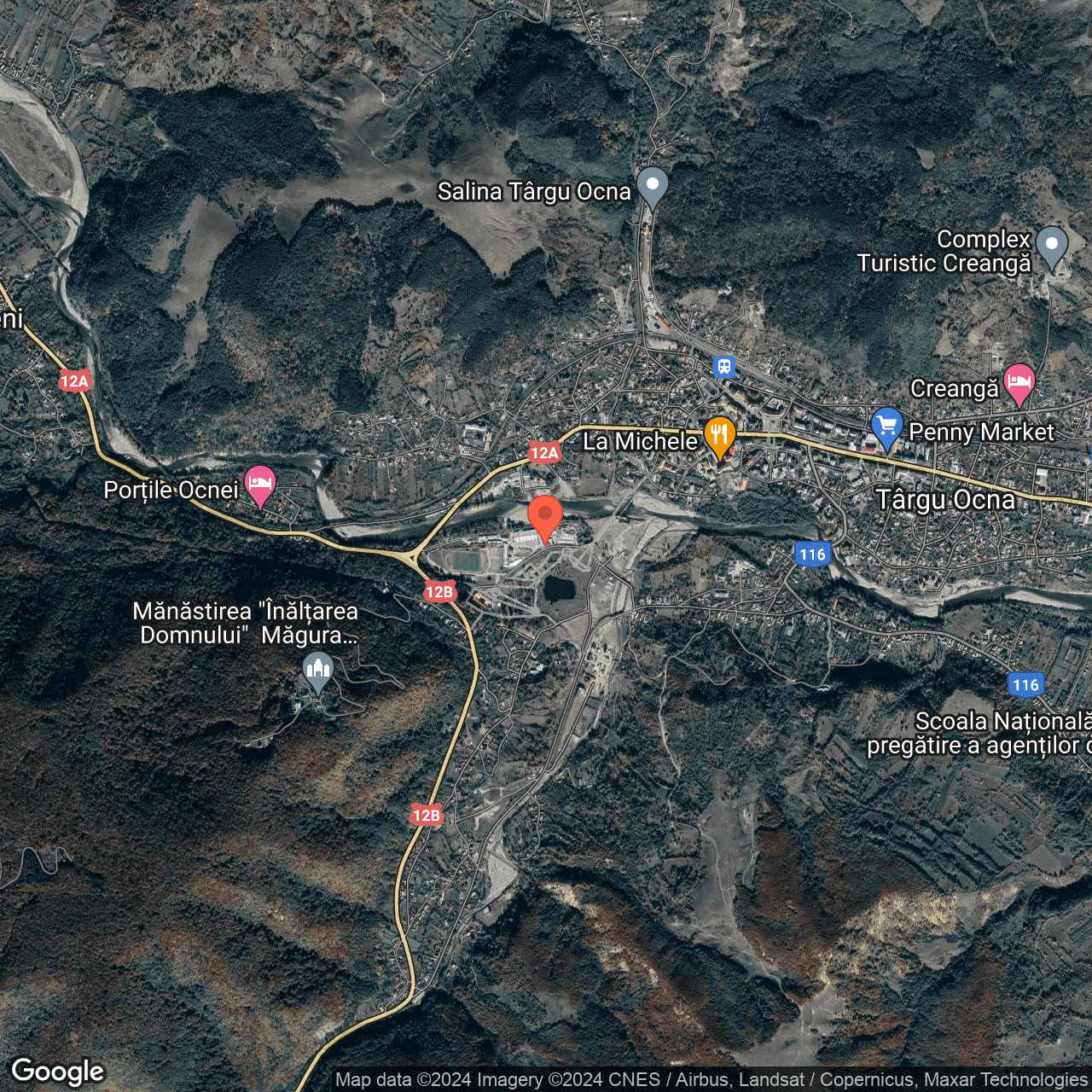 Poza harta hybrid, zoom 14, adresa Targu Ocna, Str. Semicercului 7, , judetul