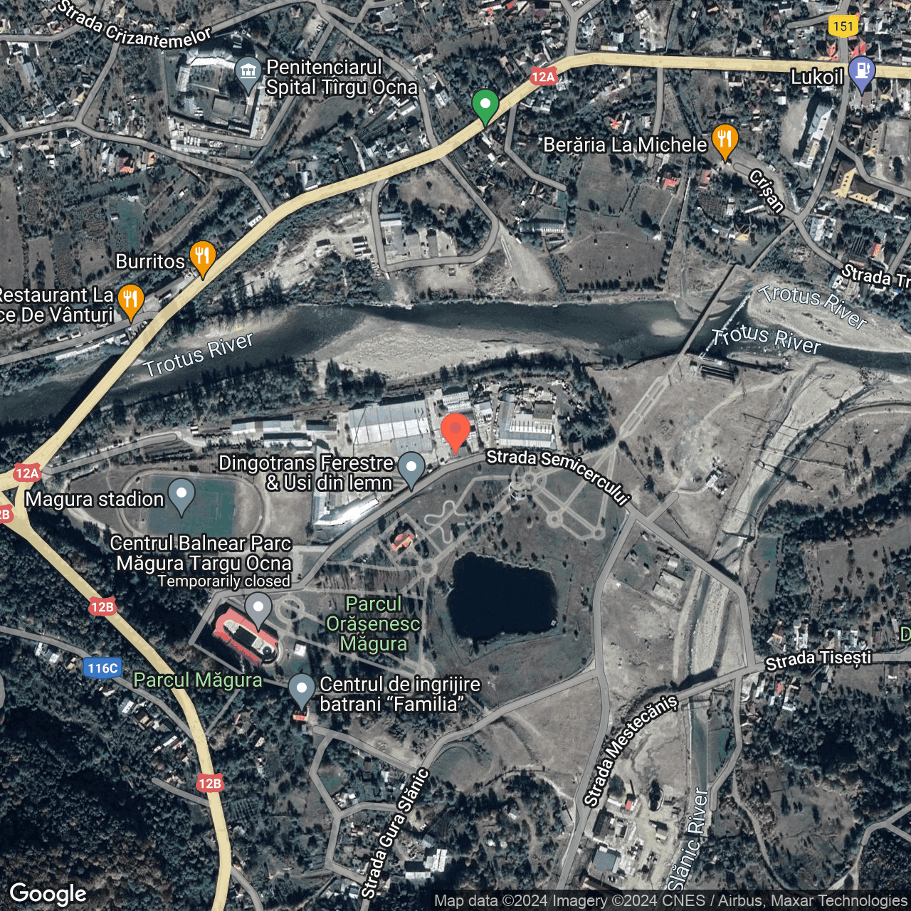 Poza harta hybrid, zoom 16, adresa Targu Ocna, Str. Semicercului 7, , judetul