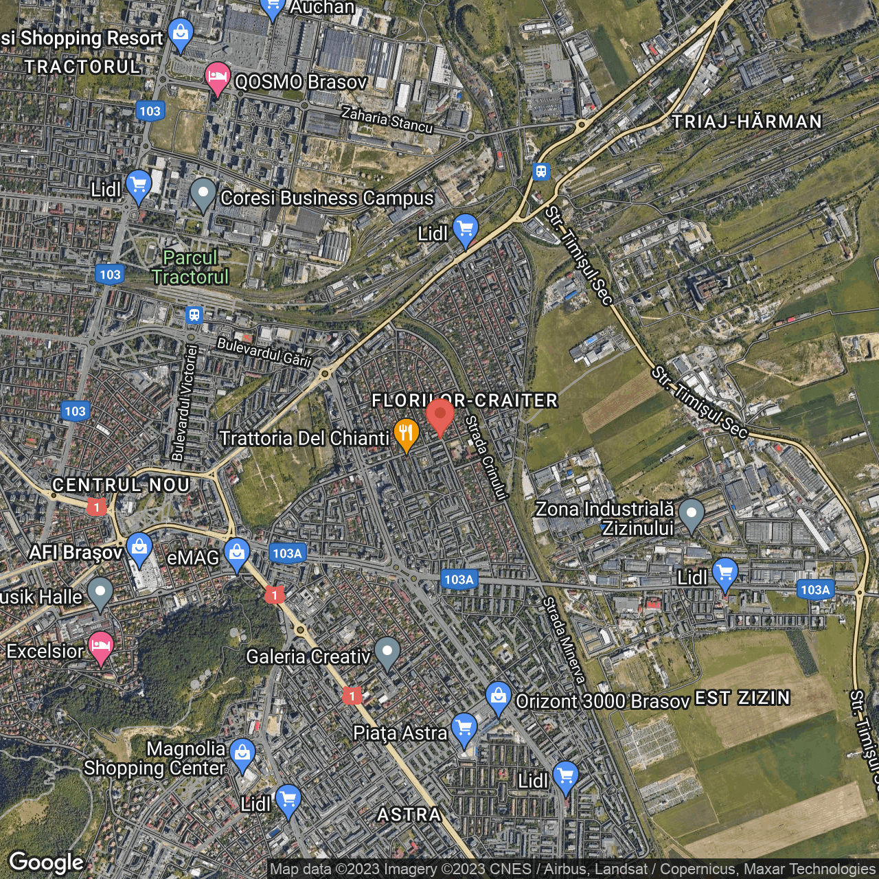 Poza harta hybrid, zoom 14, adresa Branduselor 71 Brasov, , judetul