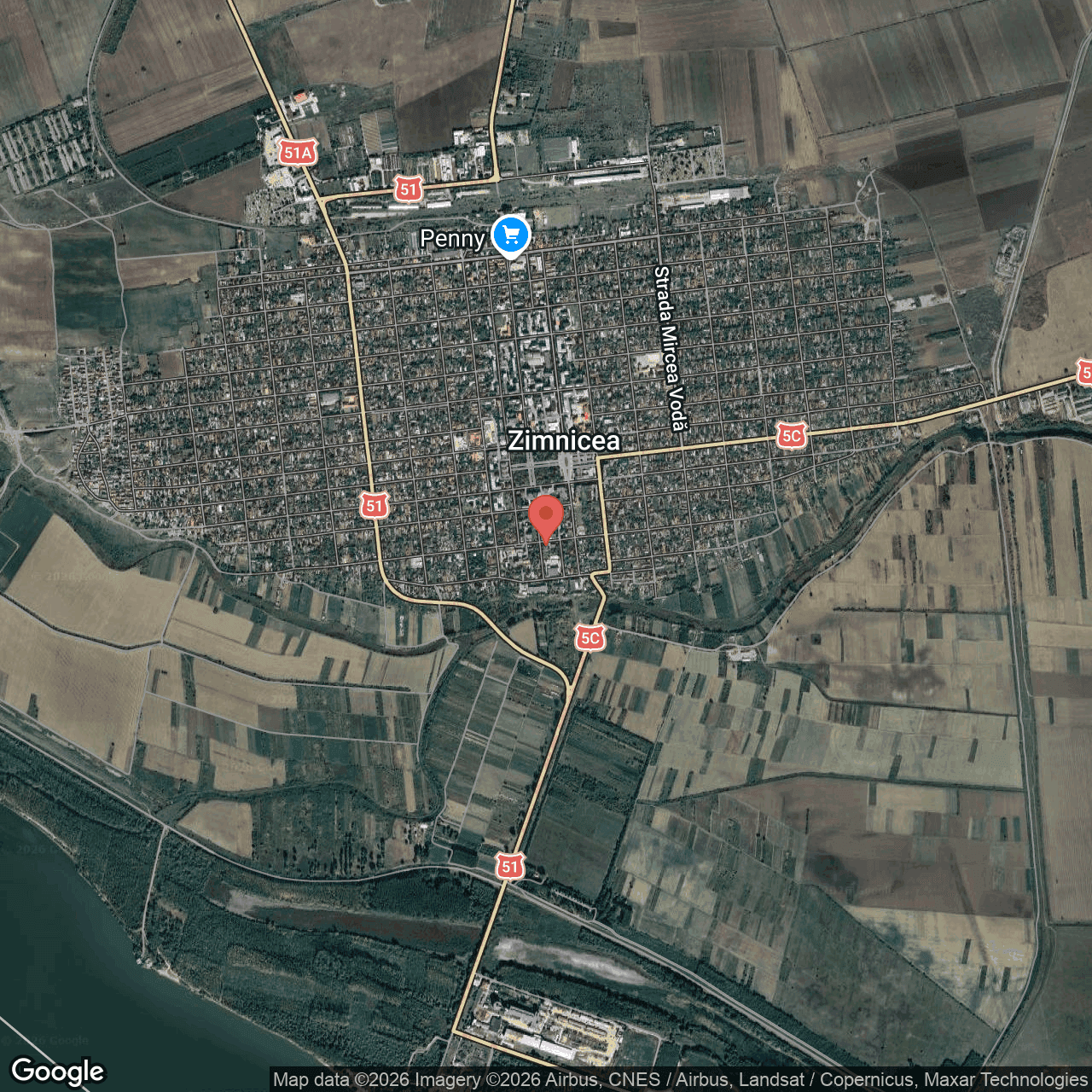 Poza harta hybrid, zoom 14, adresa Zimnicea, Str. Trandafirilor nr. 1, , judetul