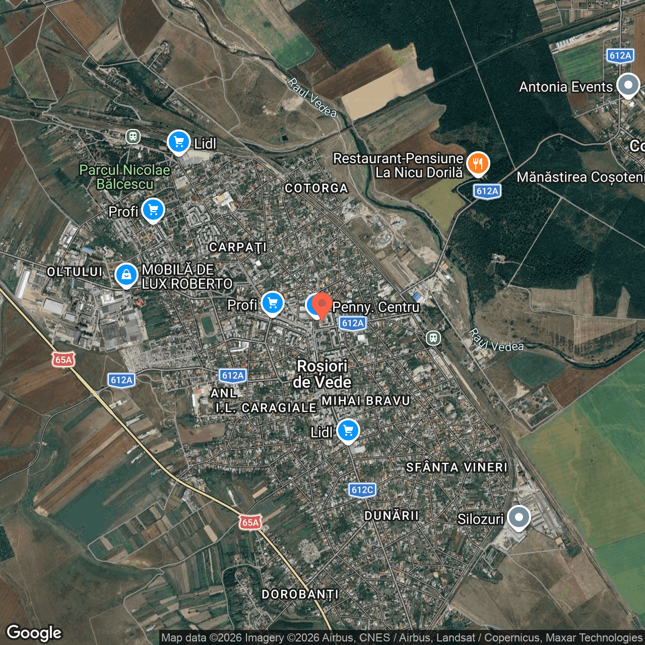 Poza harta hybrid, zoom 14, adresa Rosiorii de Vede Teleorman, , judetul