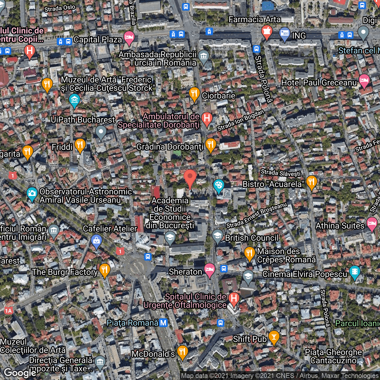 Poza harta hybrid, zoom 16, adresa Calea Dorobanti 39, Bucuresti, judetul Bucuresti Ilfov