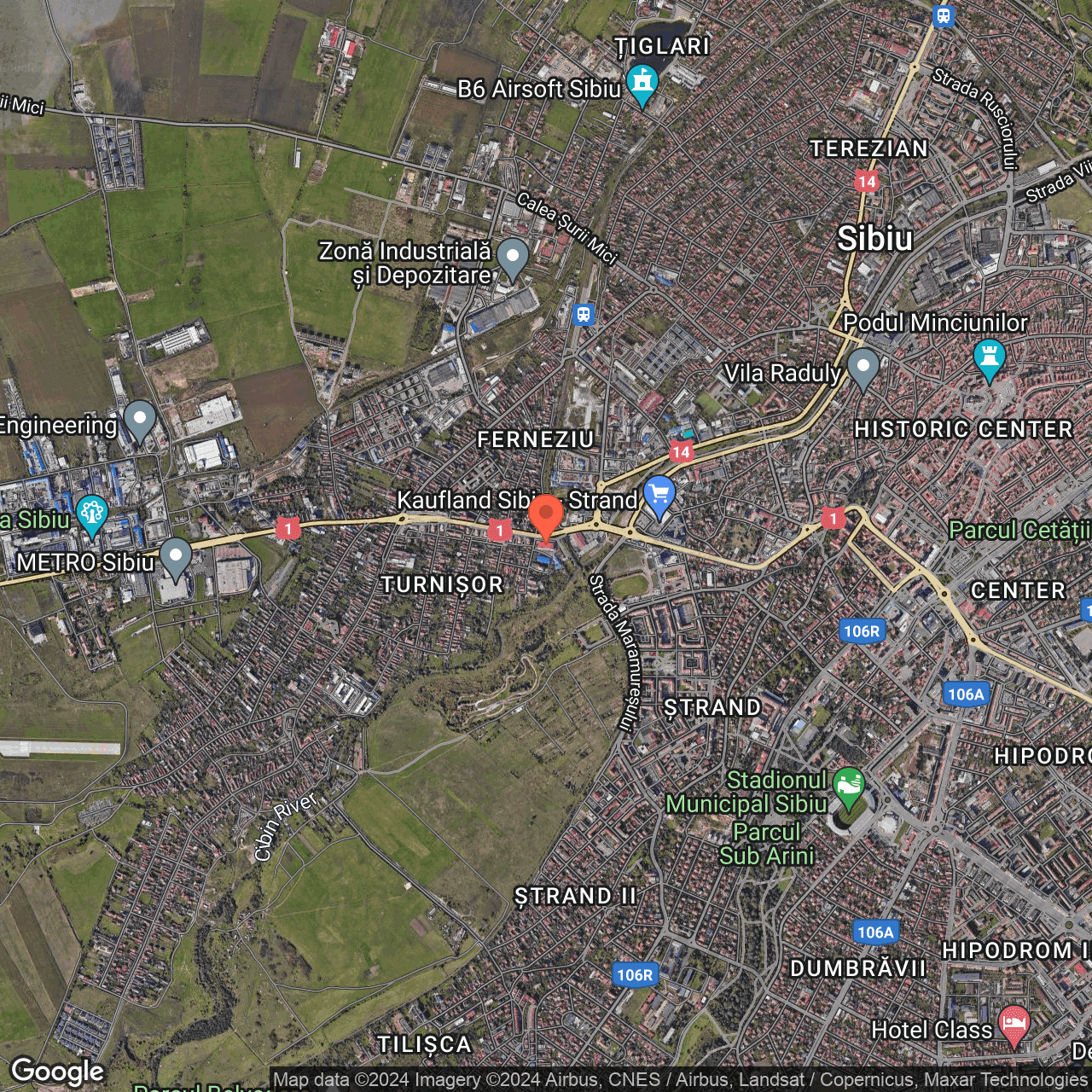 Poza harta hybrid, zoom 14, adresa Sibiu, Str. Griului, Nr. 27, , judetul