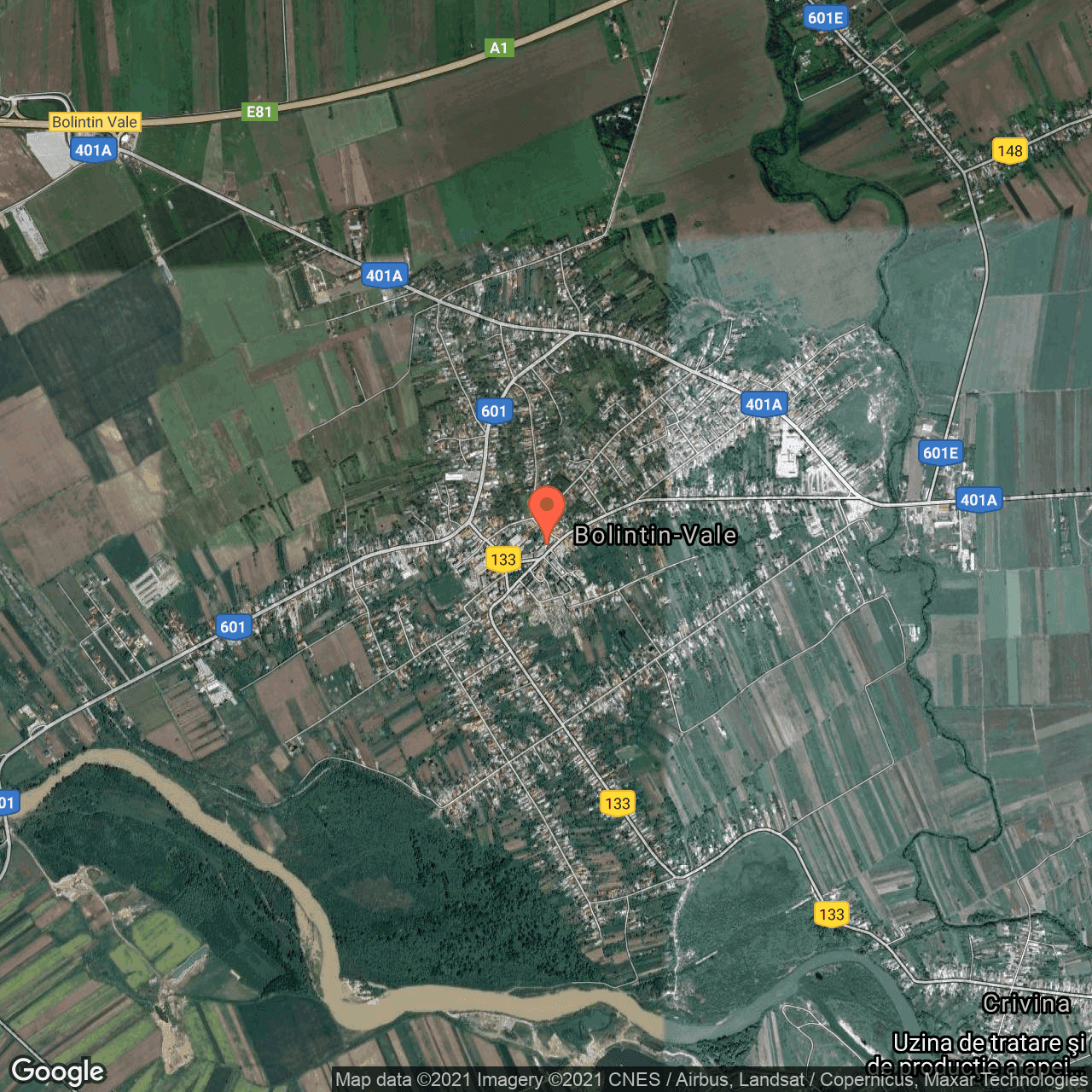 Poza harta hybrid, zoom 14, adresa Strada Republicii 5, Bolintin-Vale, judetul Giurgiu