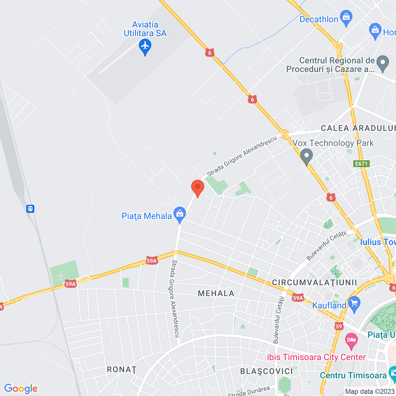 Poza harta streetview, zoom 14, adresa Timișoara , str. Grigore Alexandrescu , nr. 42, , judetul