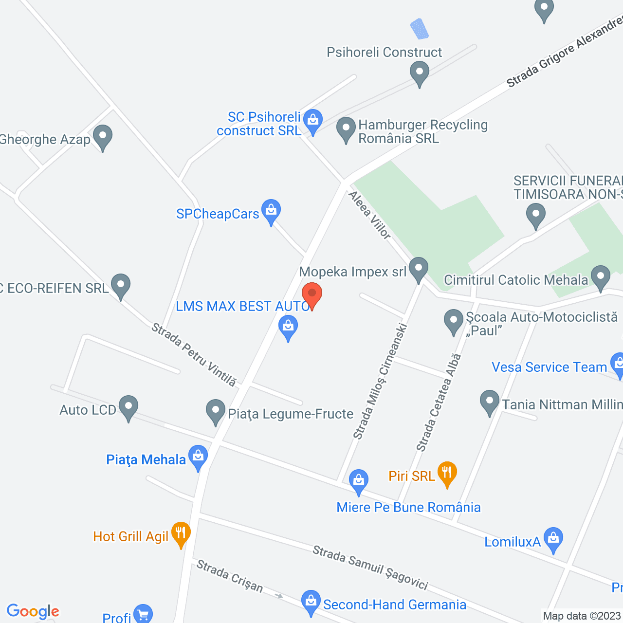 Poza harta streetview, zoom 16, adresa Timișoara , str. Grigore Alexandrescu , nr. 42, , judetul