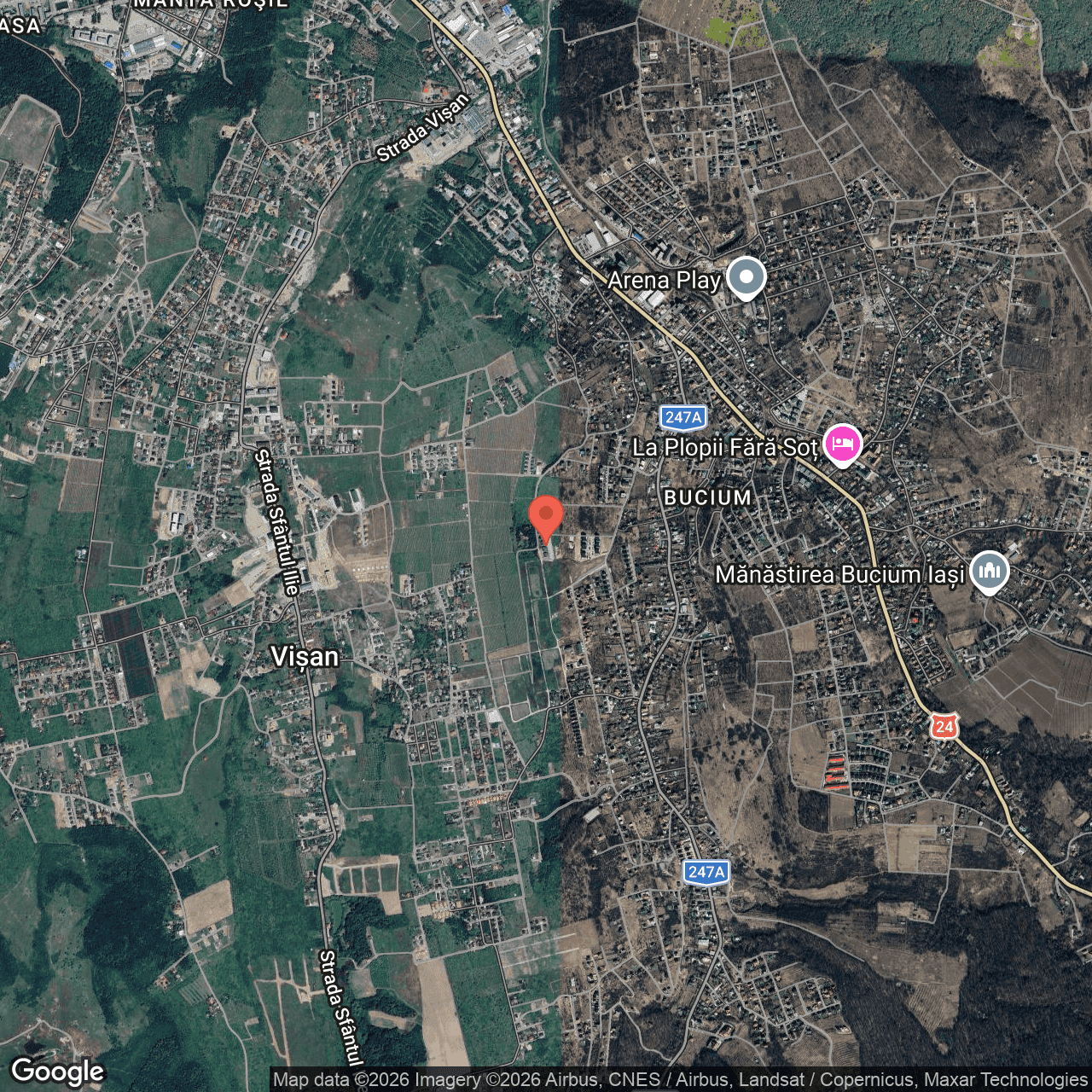 Poza harta hybrid, zoom 14, adresa Iaşi, Fundac Bucium Nr. 85, , judetul