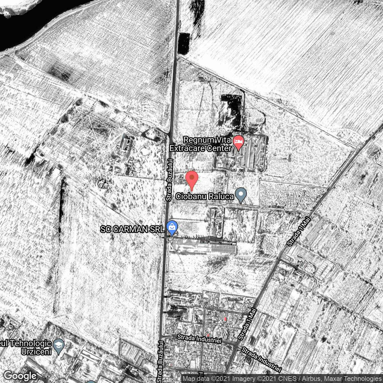 Poza harta hybrid, zoom 16, adresa Urziceni, Urziceni, judetul Ialomita