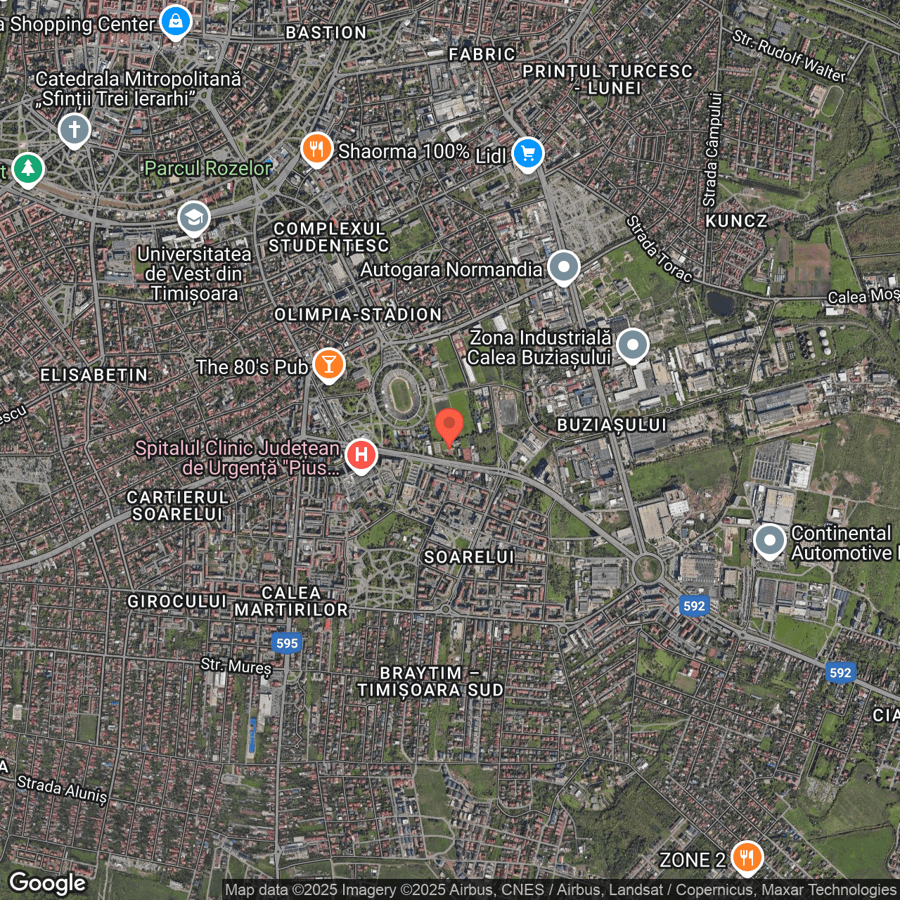 Poza harta hybrid, zoom 14, adresa Timșoara, Bd. Liviu Rebreanu nr. 157, , judetul